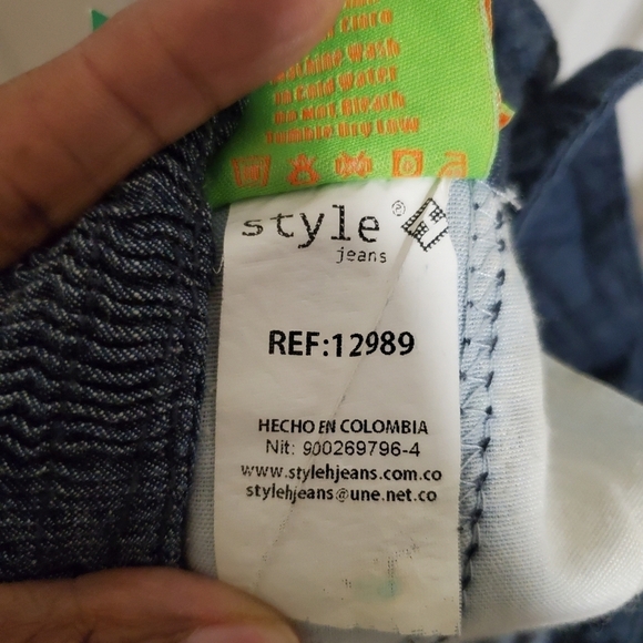 Style H Jeans Women Relaxed Fit Drawstring Linen Blend Denim Dark Wash Size Med - Picture 8 of 13